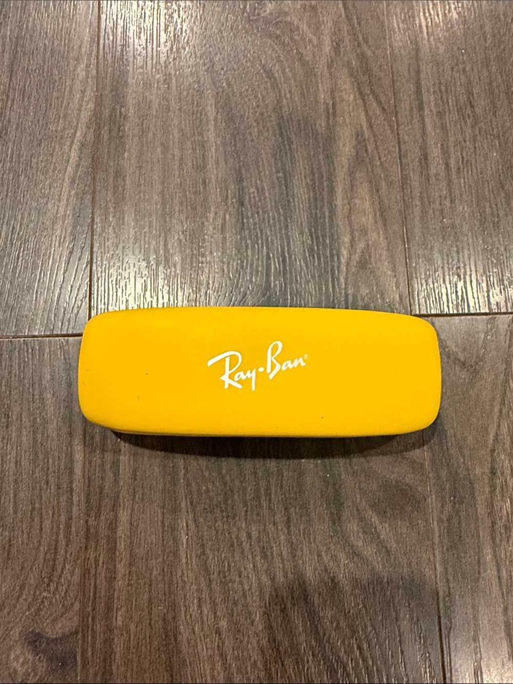 Ray-Ban Yellow Sunglasses Case with silver Logo 6:18